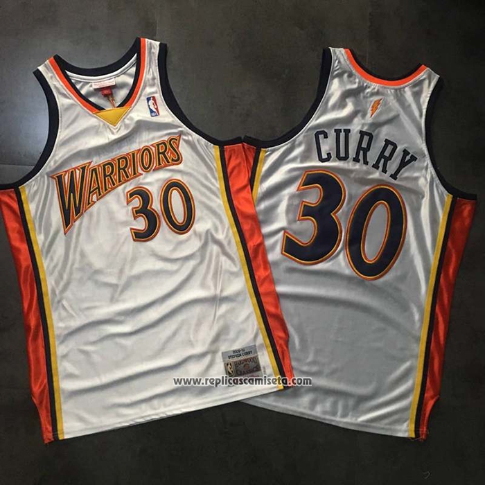 Camiseta Golden State Warriors Stephen Curry #30 Mitchell & Ness 2009-10 Blanco